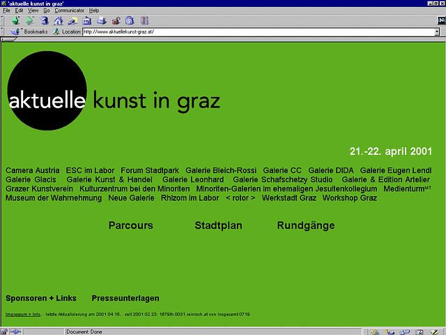 
screenshot startseite 2001