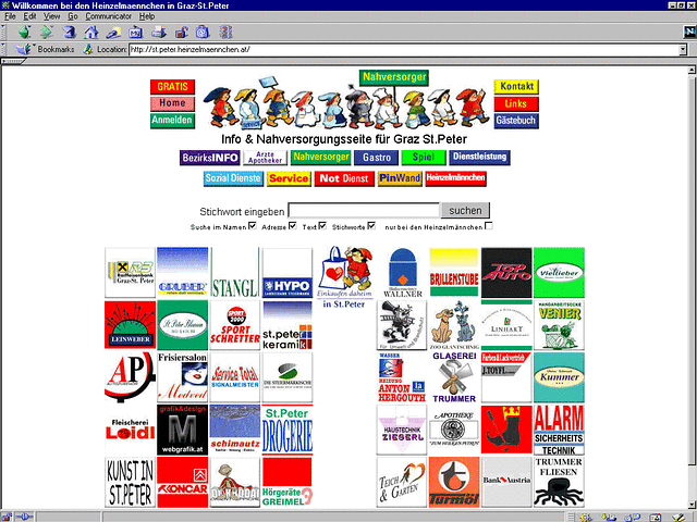 
screenshot startseite bezirk graz-st.peter, 2001, layoutversion 1