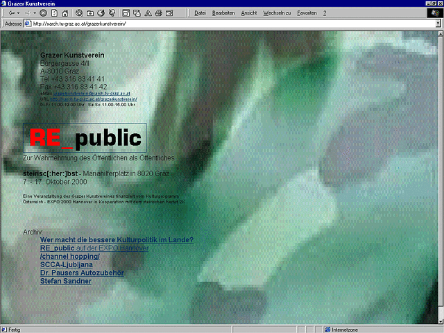 
screenshot startseite, 2000 10